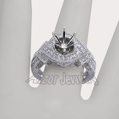 18k Gold Diamond Engagement Ring Setting
