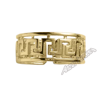 18k Gold Greek Key Ring