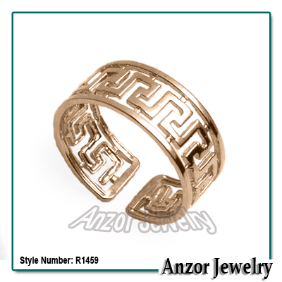 14k Gold Greek Key Ring