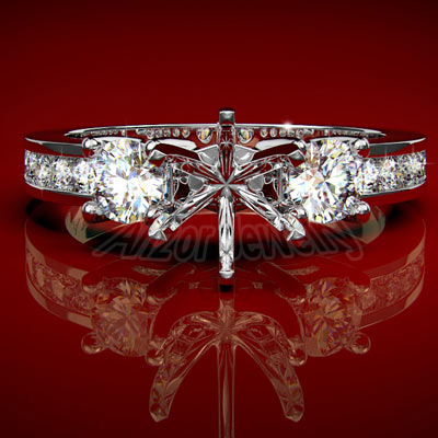 18k White Gold Diamond Ring Setting