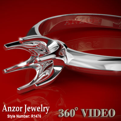 Knife Edge Engagement Setting Ring in 14k