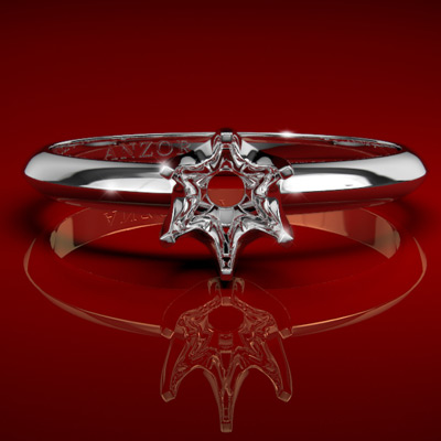 Knife Edge Engagement Setting Ring in 14k