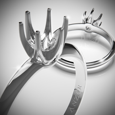 Knife Edge Engagement Setting Ring in 14k