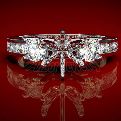10k White Gold Diamond Ring Setting