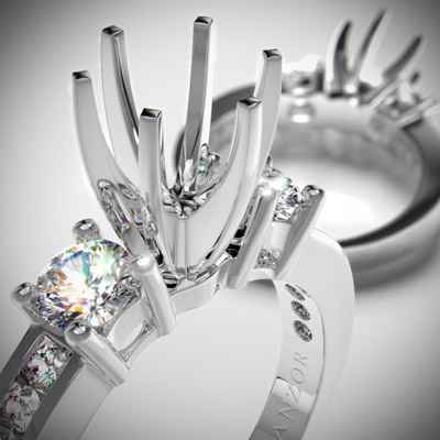 10k White Gold Diamond Ring Setting