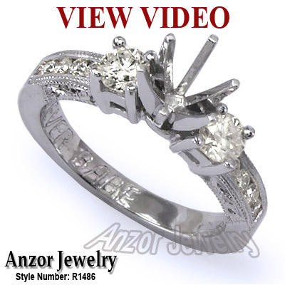 Diamond Engagement Ring Setting in Platinum 950