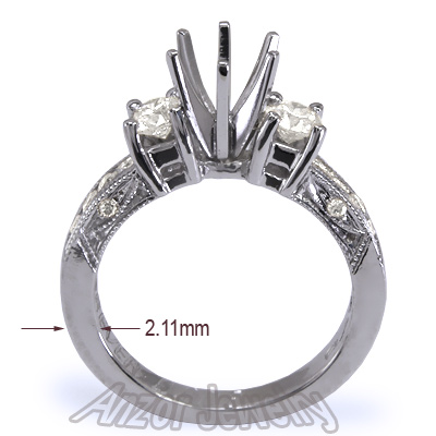 Diamond Engagement Ring Setting in Platinum 950