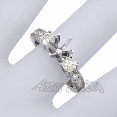Diamond Engagement Ring Setting in Platinum 950