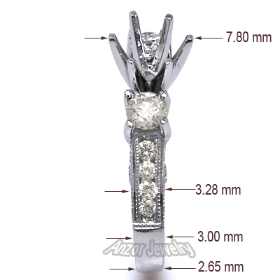 Diamond Engagement Ring Setting in Platinum 950