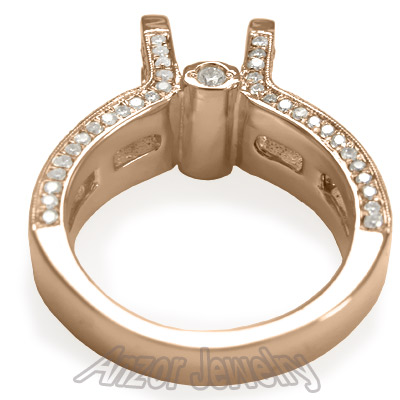 Pave Diamond Engagement Ring 14k