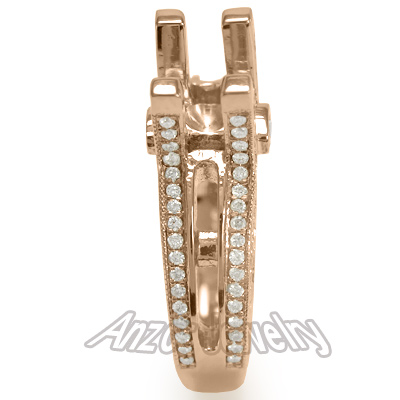 Pave Diamond Engagement Ring 14k