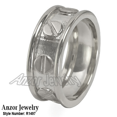 Men's 18k White Gold Band ring