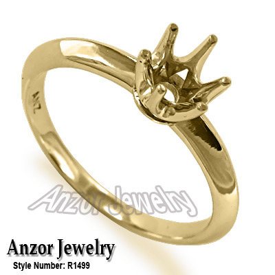 Knife Edge Engagement Setting Ring in 14k