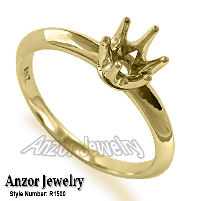 Knife Edge Engagement Setting Ring in 18k