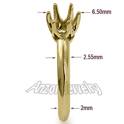 Knife Edge Engagement Setting Ring in 18k