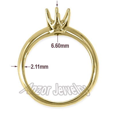 Knife Edge Engagement Setting Ring in 18k