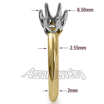 Knife Edge Engagement Setting Ring in 18k