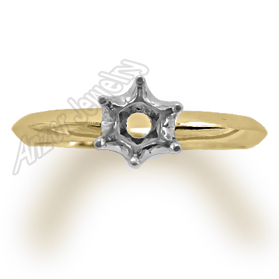 Knife Edge Engagement Setting Ring in 18k