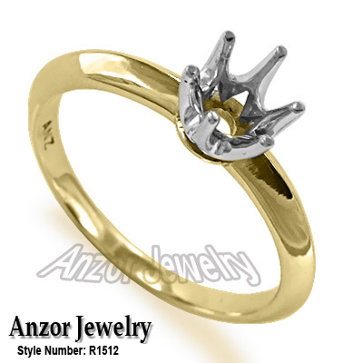 Knife Edge Engagement Setting Ring in 18k