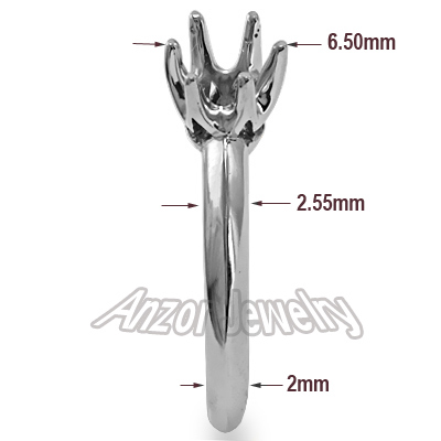 Knife Edge Engagement Setting Ring in Silver