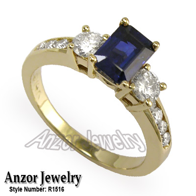 Sapphire and Diamond Ring 14K