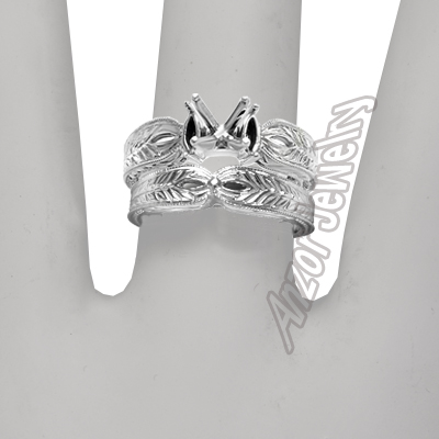 Gold Wedding Band Set in 18k