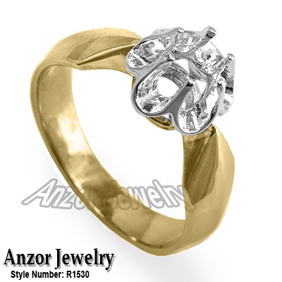 14k Gold Russian Style Setting Ring