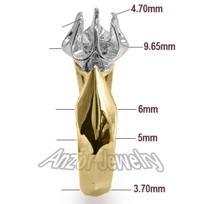 14k Gold Russian Style Setting Ring