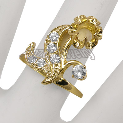 Russian Style Diamond Ring Semi-Mount in 14k