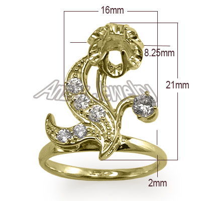 Russian Style Diamond Ring Semi-Mount in 18k