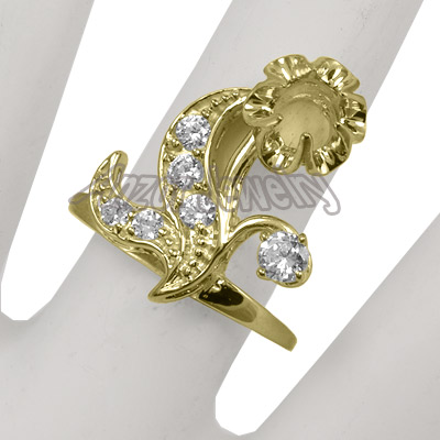 Russian Style Diamond Ring Semi-Mount in 18k