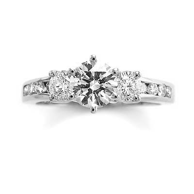 Diamond Engagement Ring 14k Solid White gold
