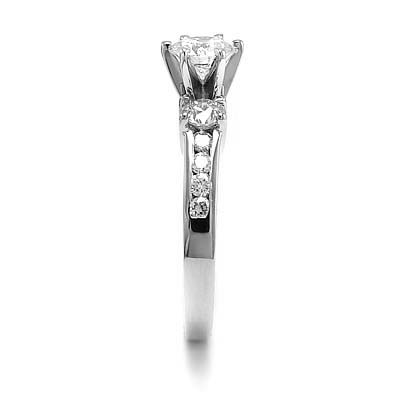 Diamond Engagement Ring 14k Solid White gold