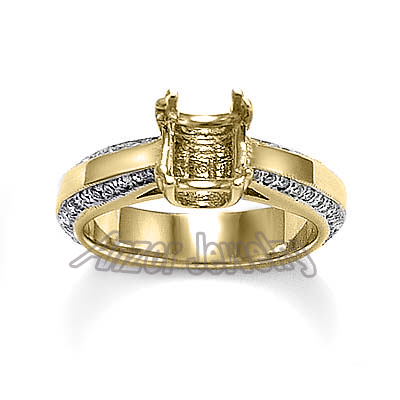 Pave Diamond Engagement Ring Semi-Mount 14K