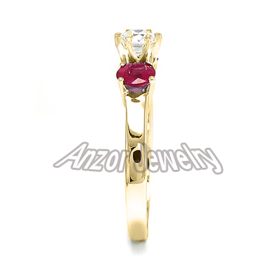 Ruby and Diamond Engagement Ring 14k Gold
