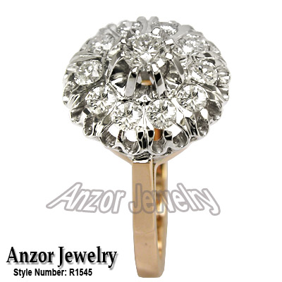 14K White Gold Diamond Malinka Ring European style
