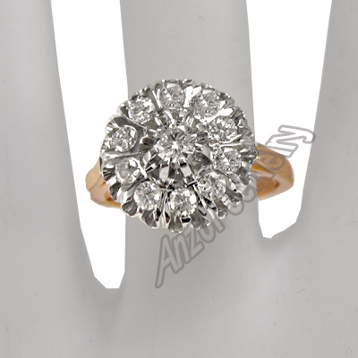 14K White Gold Diamond Malinka Ring European style