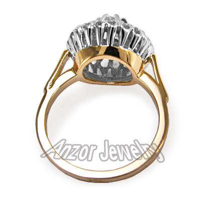 14K White Gold Diamond Malinka Ring European style