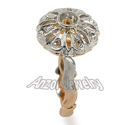 14k Two-Tone Gold Russian style Ring Setting