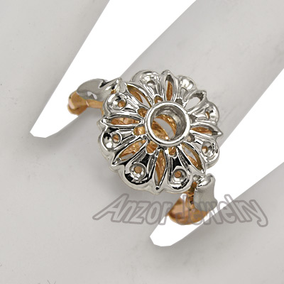 14k Two-Tone Gold Russian style Ring Setting
