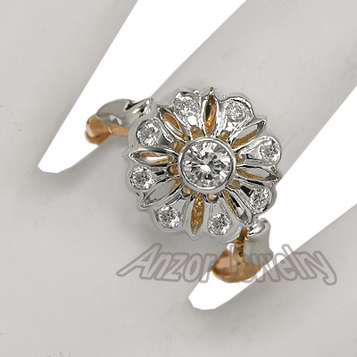 Russian Style Diamond Engagement Ring 585