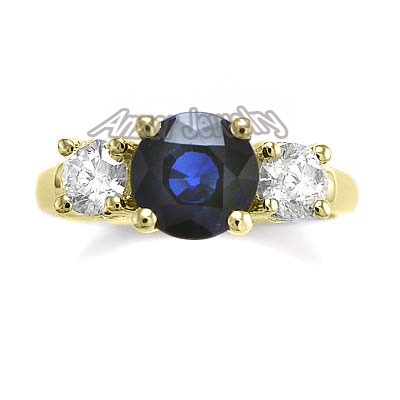 18k Gold Sapphire and Diamond Ring