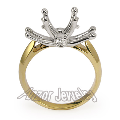 14k Two-Tone Gold Diamonds Engagement Setting Ring