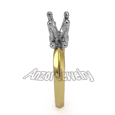 14k Two-Tone Gold Diamonds Engagement Setting Ring