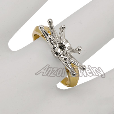 14k Two-Tone Gold Diamonds Engagement Setting Ring