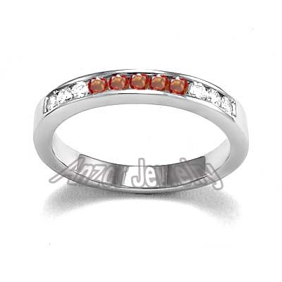 14k Gold Diamond & Sapphire Wedding Band