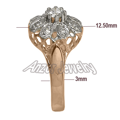 14k Rose & White Gold Genuine Diamond Ring