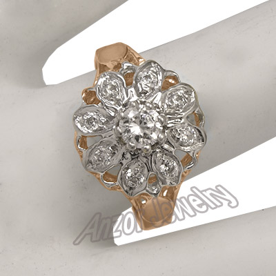 14k Rose & White Gold Genuine Diamond Ring