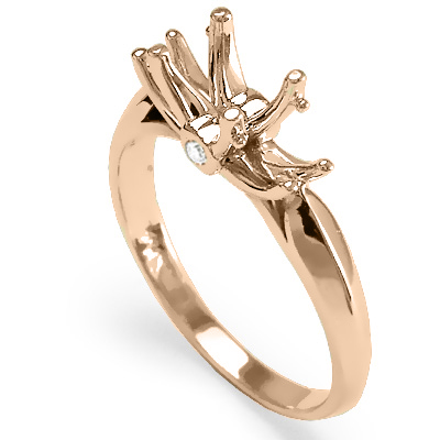 Knife Edge Diamond Engagement Setting Ring 18k