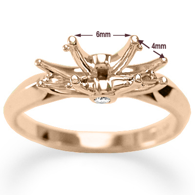 Knife Edge Diamond Engagement Setting Ring 18k